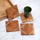 Home Decor Brown Wooden Coasters - Pack of 4